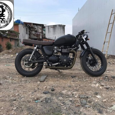 Triumph T100 với phong cách Brat style