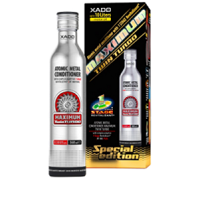 XADO® Atomic metal conditioner 1 Stage Maximum TwinTurbo (box, bottle 360 ml)