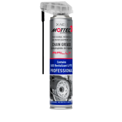 MOTTEC PROFESSIONAL Ultrahydrophobic dirt-repellant chain grease with revitalizant + PTFE "RALLY" (aerosol can 200 ml)