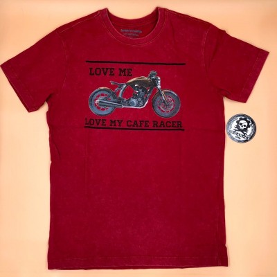 Áo thun cổ tròn cotton Love My Cafe Racer cao cấp