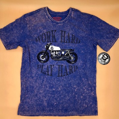 Áo thun cổ tròn cotton Work Hard Play Hard cao cấp
