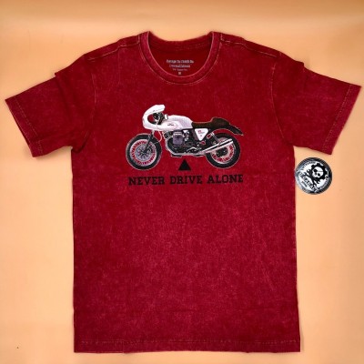 Áo thun cổ tròn cotton Never Drive Alone cao cấp
